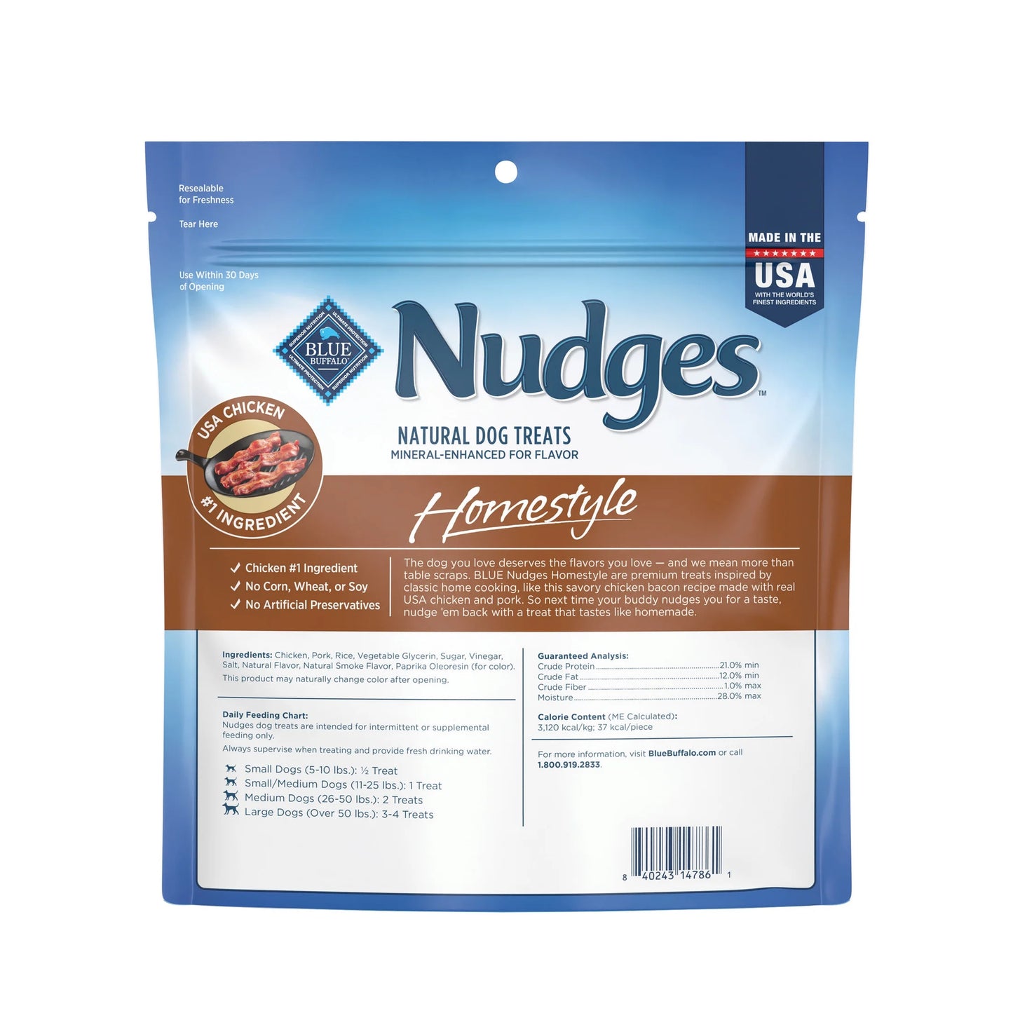 Nudges Homestyle Natural Dog Treats Made with Real Chicken, 16-Oz. Bag