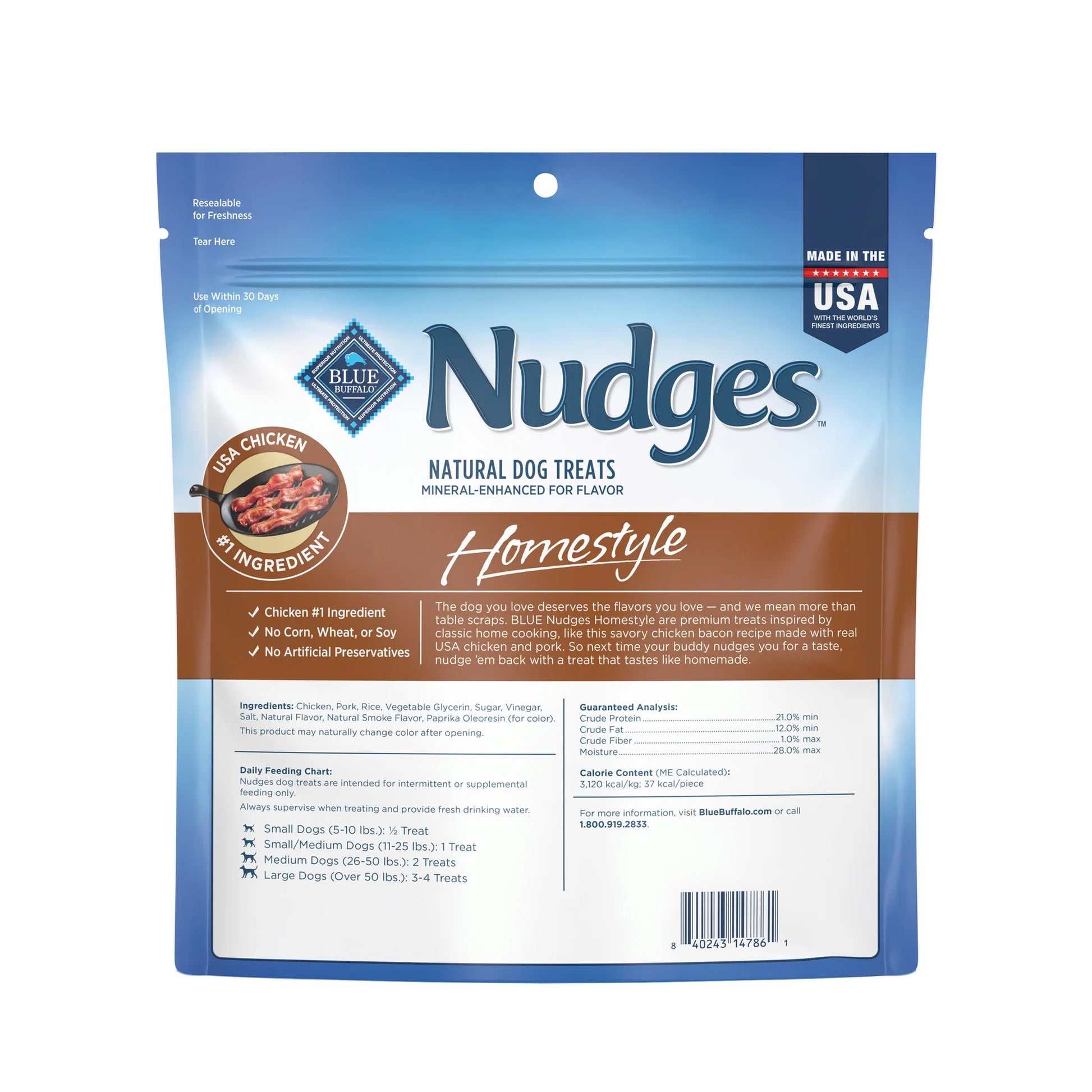 Nudges Homestyle Natural Dog Treats Made with Real Chicken, 16-Oz. Bag