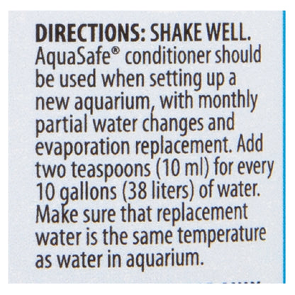 Aquasafe Aquarium Water Conditioner, Makes Tap Water Safe, 3.3 Oz.