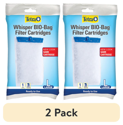 (2 Pack)  Whisper Bio-Bag Ready-To-Use Disposable Filter Cartridge for Aquariums, Large, 1 Count