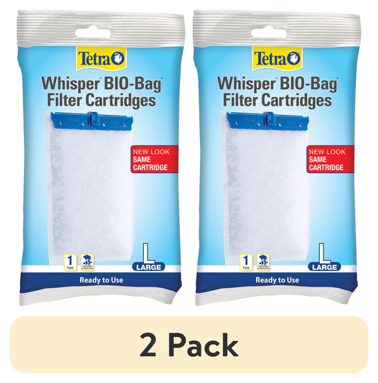 (2 Pack)  Whisper Bio-Bag Ready-To-Use Disposable Filter Cartridge for Aquariums, Large, 1 Count