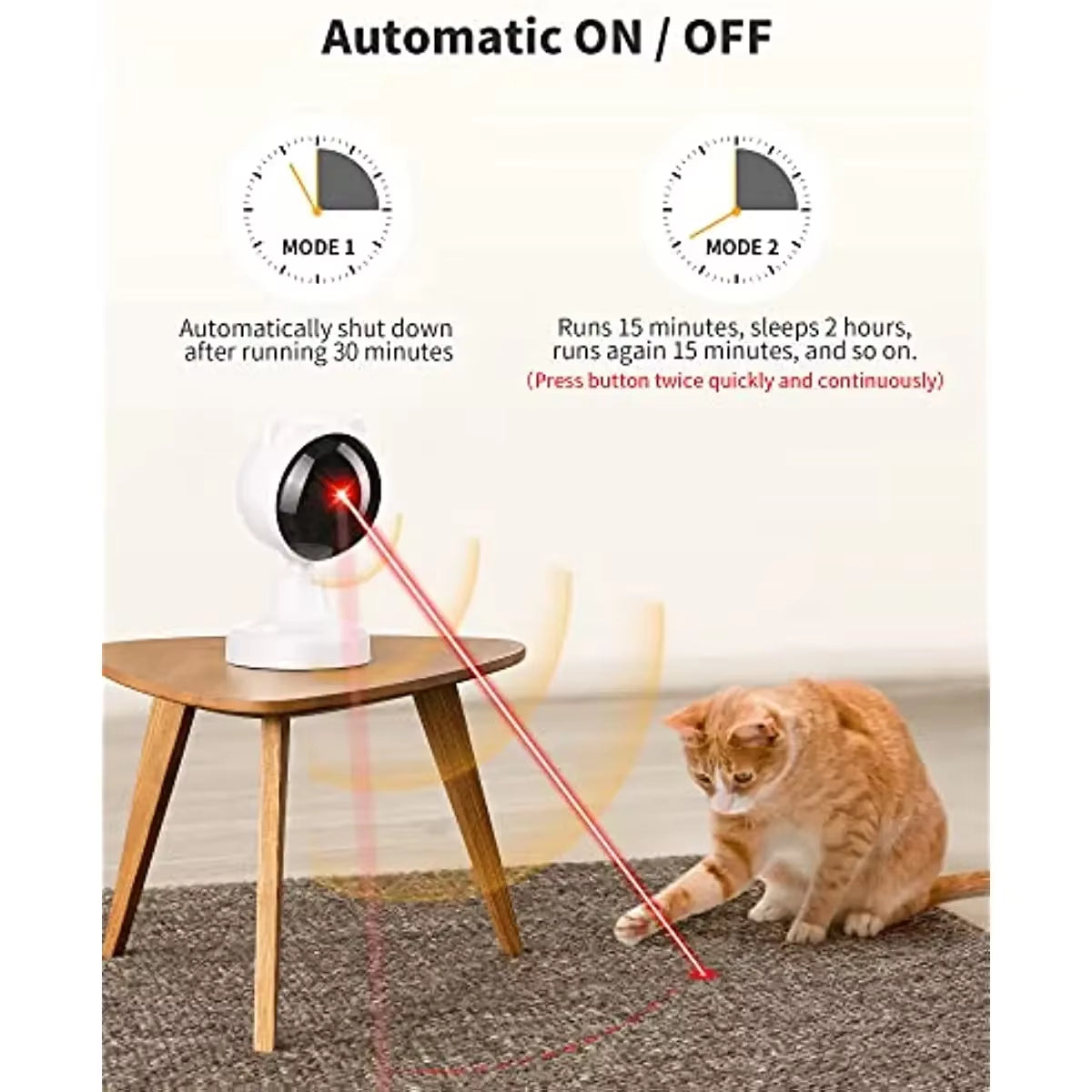 Automatic Laser Cat Toys,Usb Rechargeable,Interactive Cat Toy for Indoor Cats Kitty Kittens Dog,Multifunctional Cat Toy