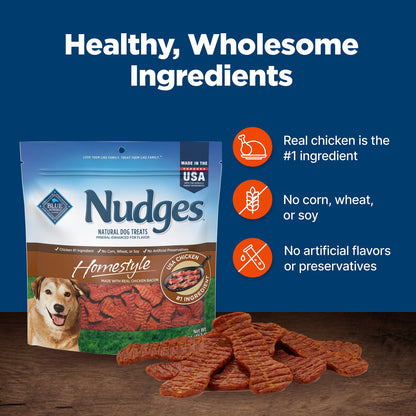 Nudges Homestyle Natural Dog Treats Made with Real Chicken, 16-Oz. Bag