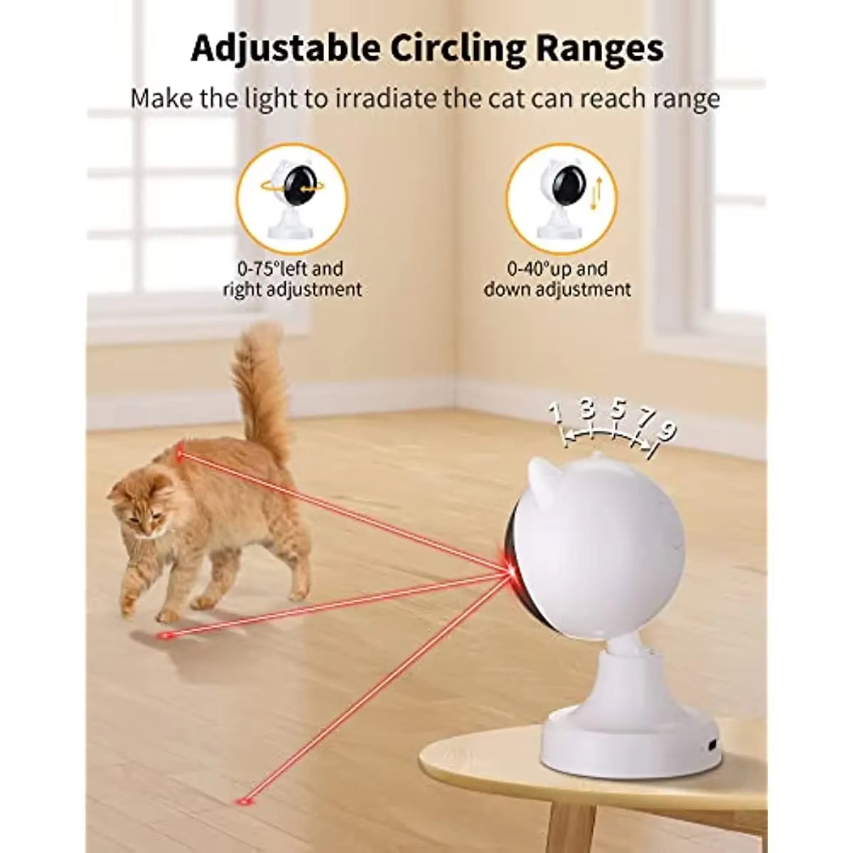 Automatic Laser Cat Toys,Usb Rechargeable,Interactive Cat Toy for Indoor Cats Kitty Kittens Dog,Multifunctional Cat Toy