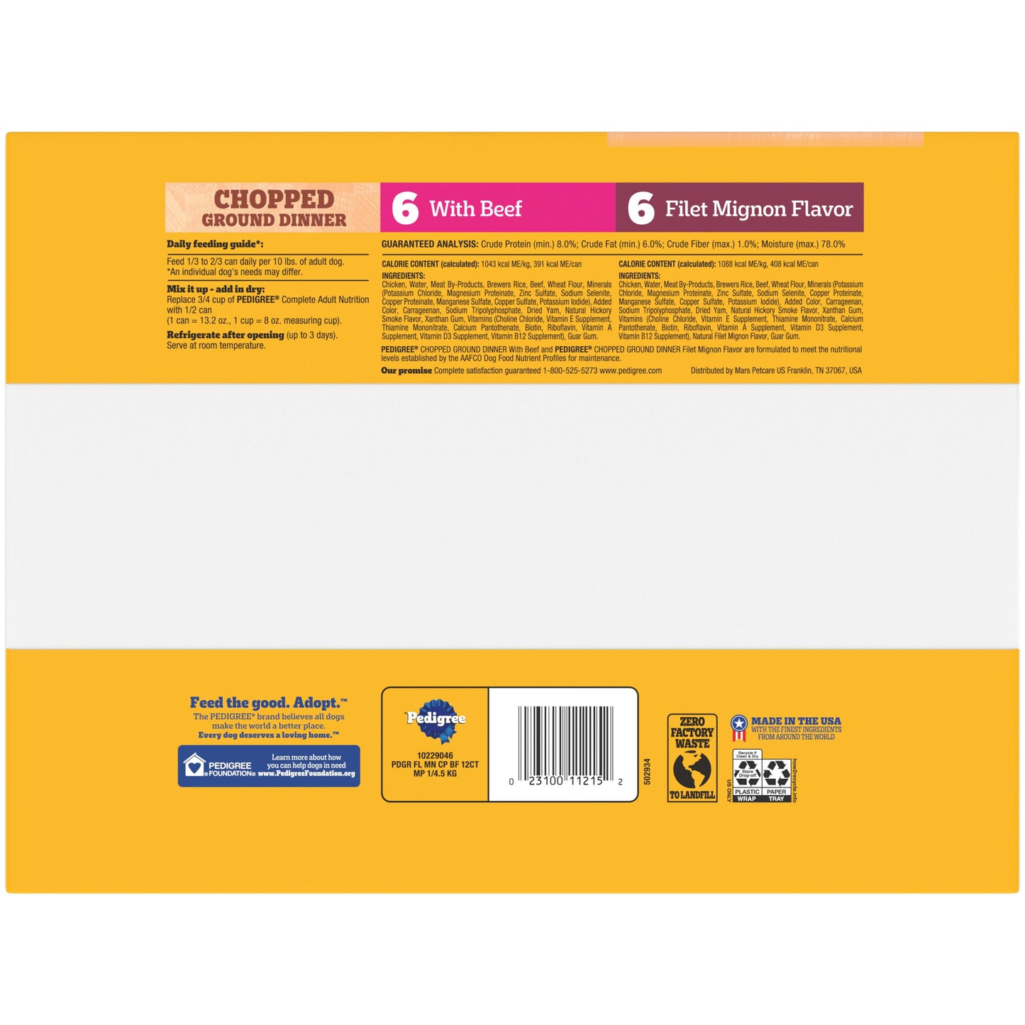 Chopped Ground Dinner Filet Mignon & Beef Variety Pack Wet Dog Food, 13.2 Oz. Cans 12 Pack