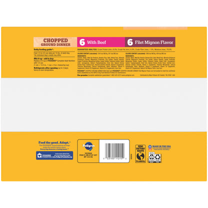 Chopped Ground Dinner Filet Mignon & Beef Variety Pack Wet Dog Food, 13.2 Oz. Cans 12 Pack