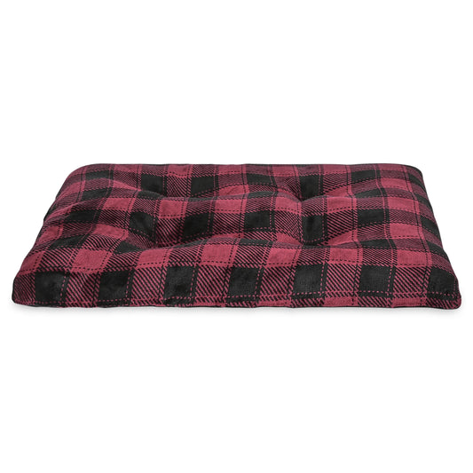 Holiday Medium Pillow Dog Bed, Red and Black Plaid, 27" X 36"