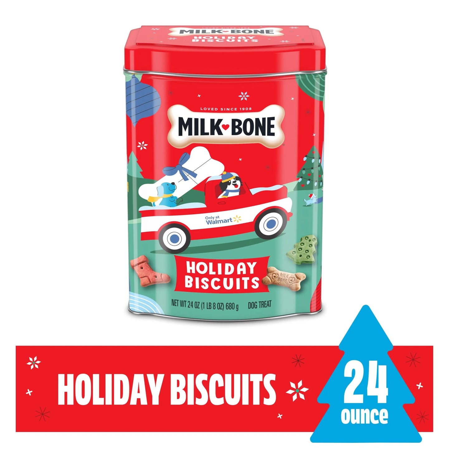 Milk Bone Holiday Dog Biscuits, 24 Oz Tin