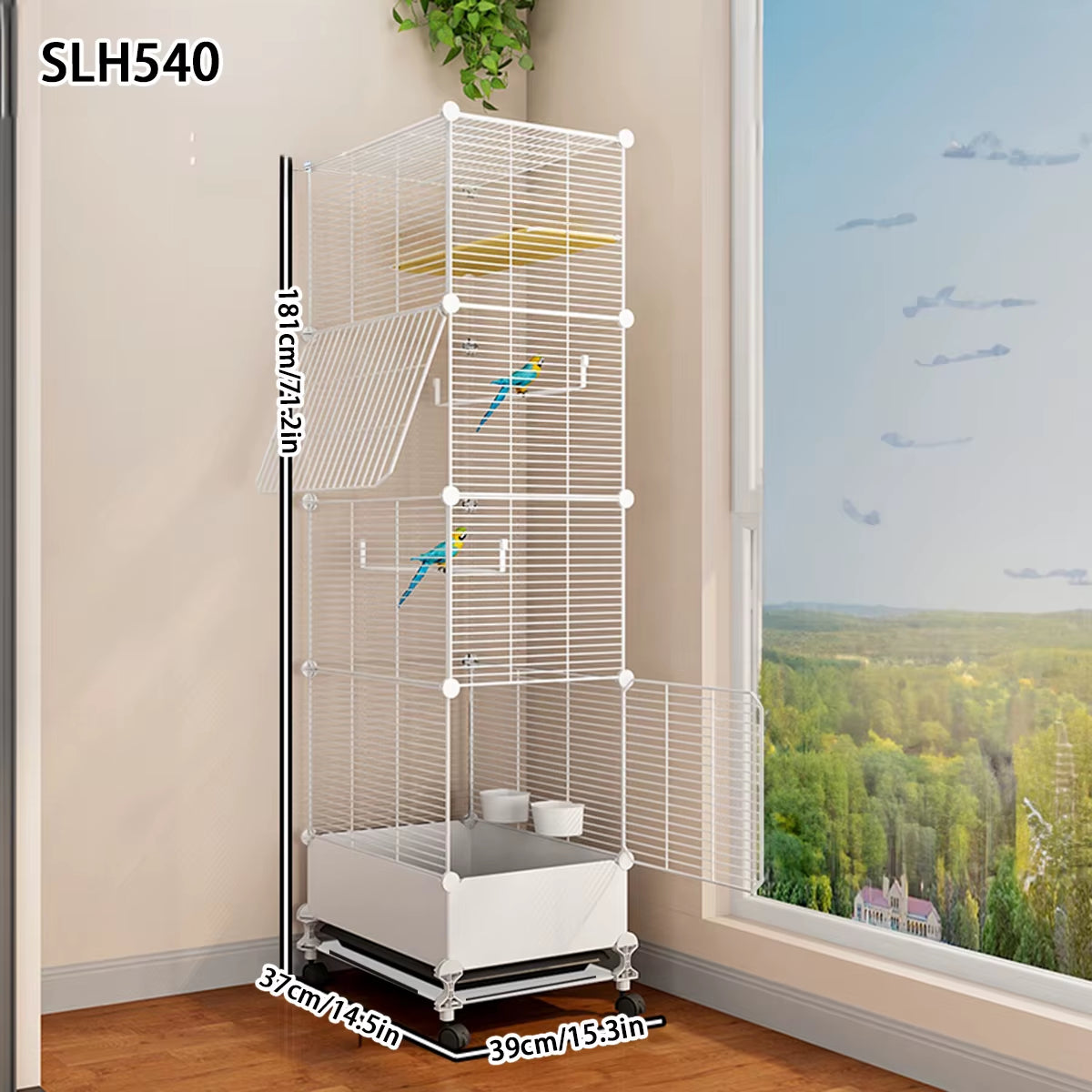 Bird Cage Parrot Cage Extra Large Household Winter House Large Black Phoenix Budgerigar Special Splash-Proof Breeding Cage