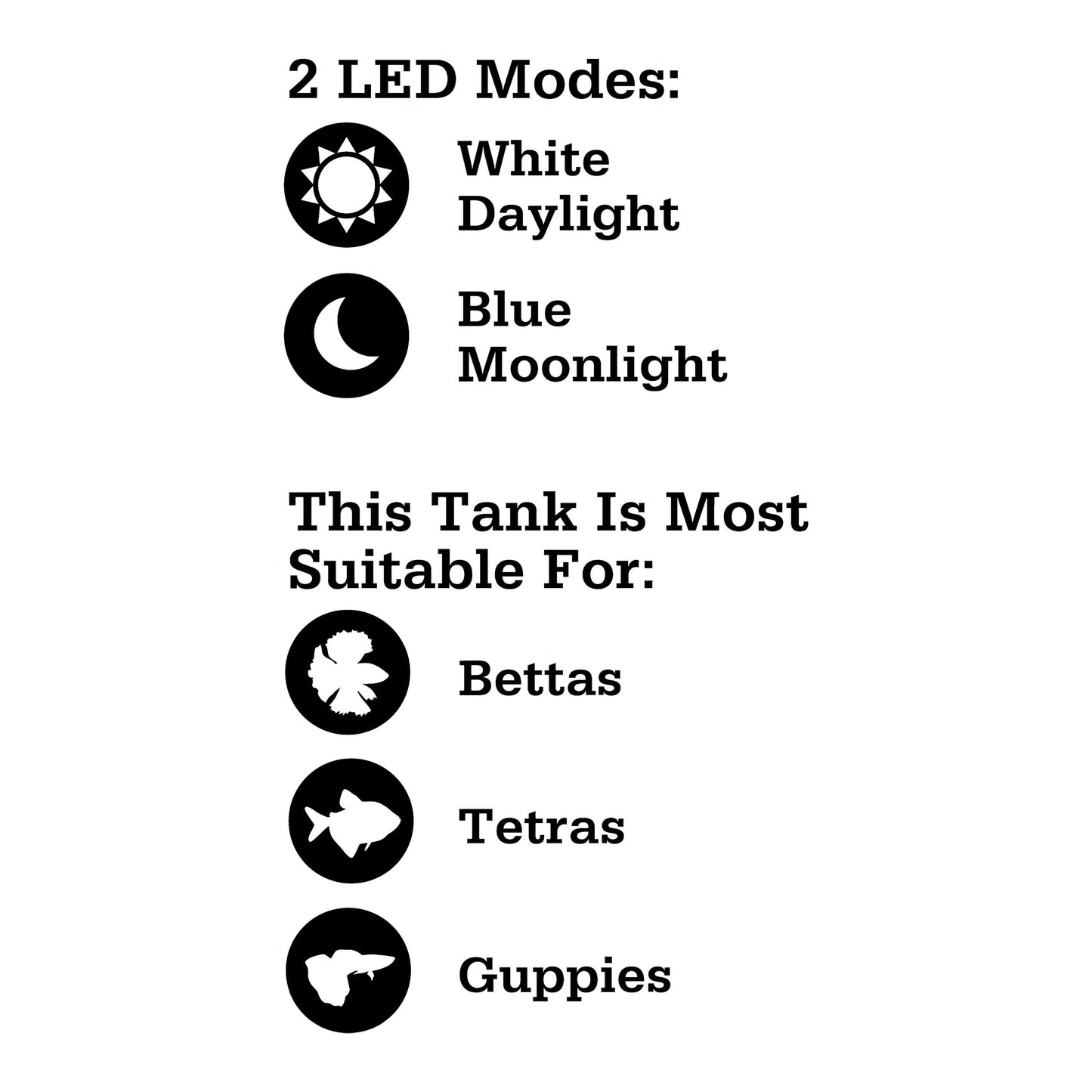 5 Gallon Aquarium Starter Kit with Blue & White LED Lights