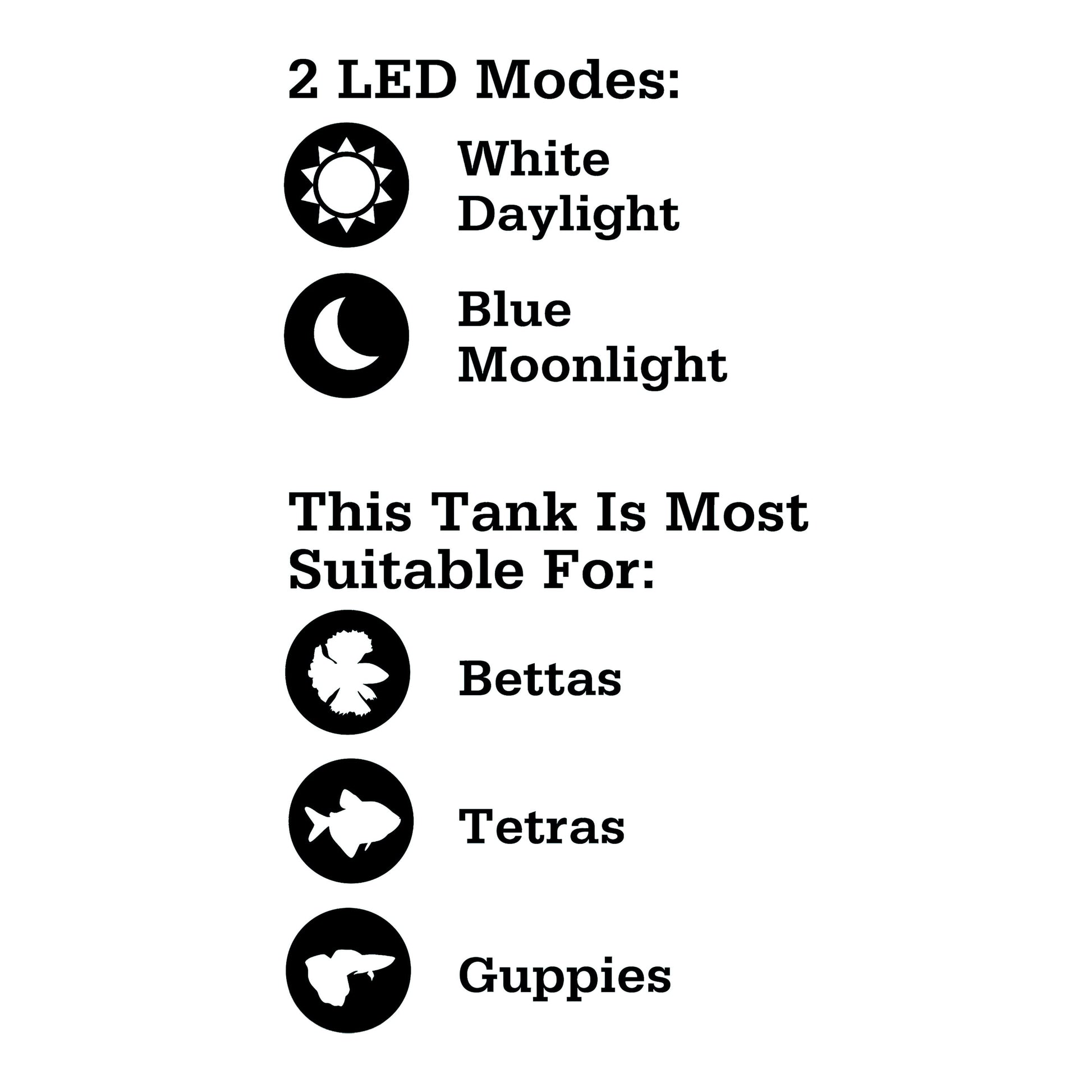 5 Gallon Aquarium Starter Kit with Blue & White LED Lights