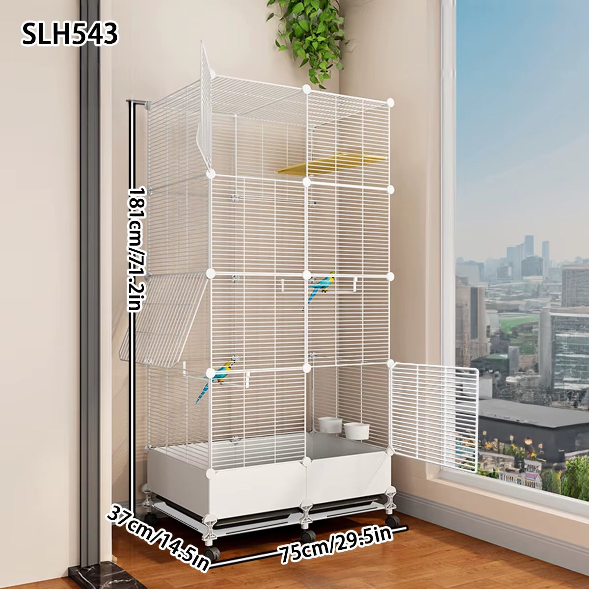 Bird Cage Parrot Cage Extra Large Household Winter House Large Black Phoenix Budgerigar Special Splash-Proof Breeding Cage