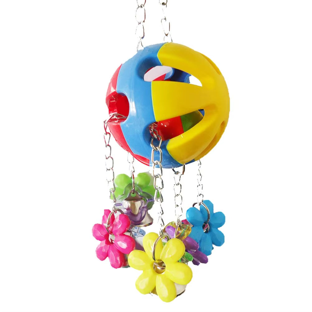 Bird Chew Toy with Bells for Parrot Macaw African Greys Eclectus Cockatoo Budgies Parakeet Cockatiel Conure Lovebirds Cage