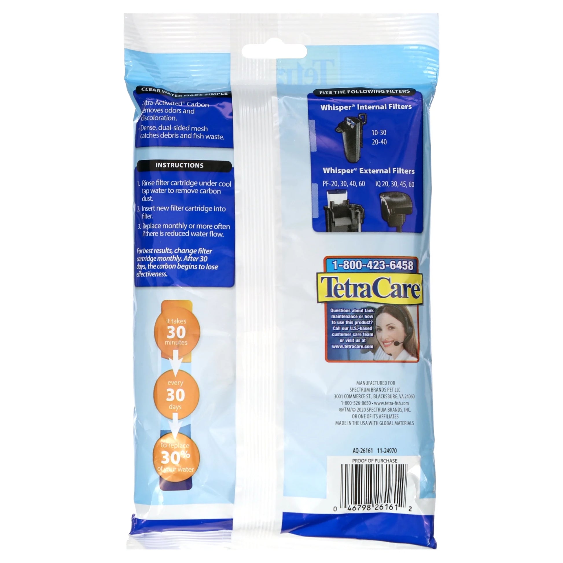 (2 Pack)  Whisper Bio-Bag Ready-To-Use Disposable Filter Cartridge for Aquariums, Large, 1 Count