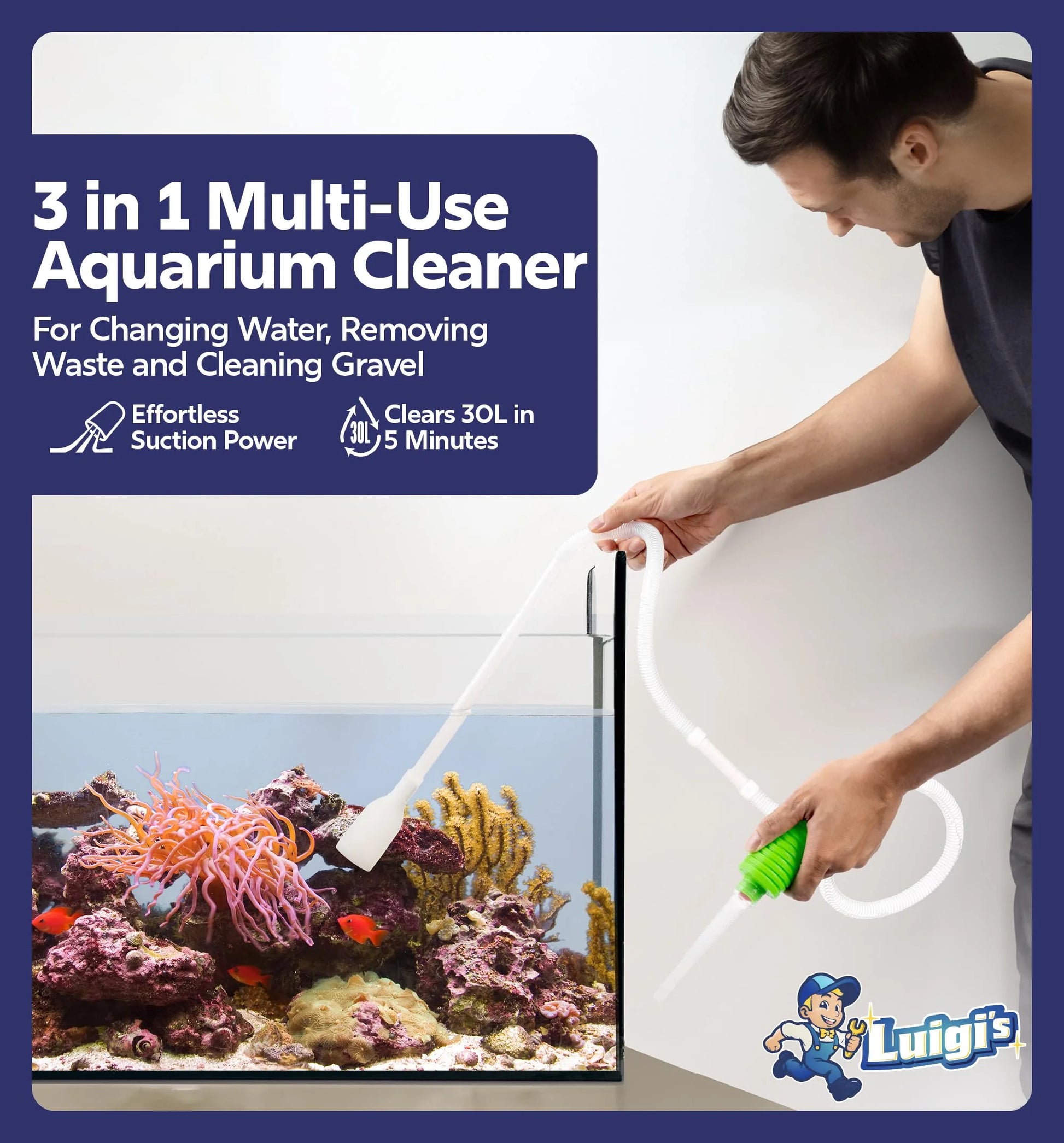 Aquarium Fish Tank Siphon and Gravel Cleaner