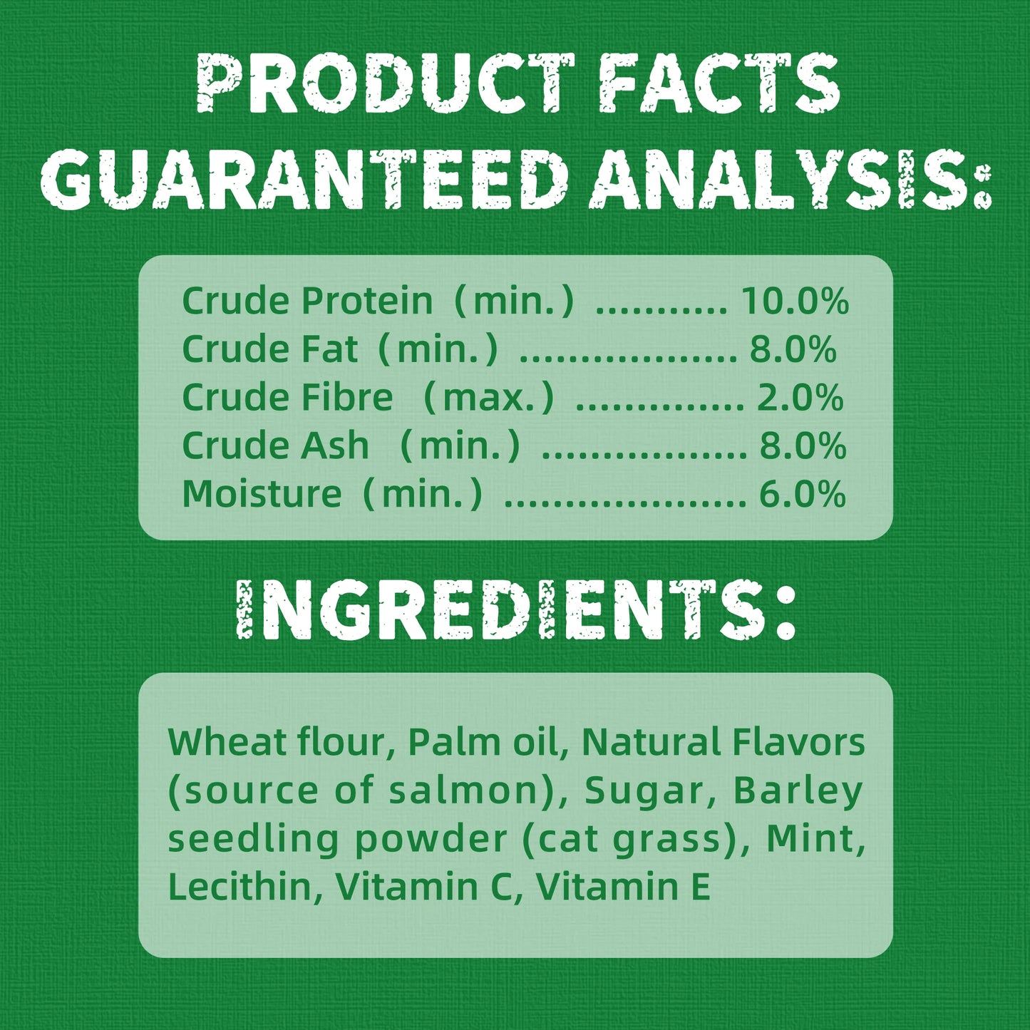 Cat Grass Treats, Natural Salmon Flavor, Healthy Cat Training Biscuits, Catnip, for Dental and Hairball Control, 13.4 Oz