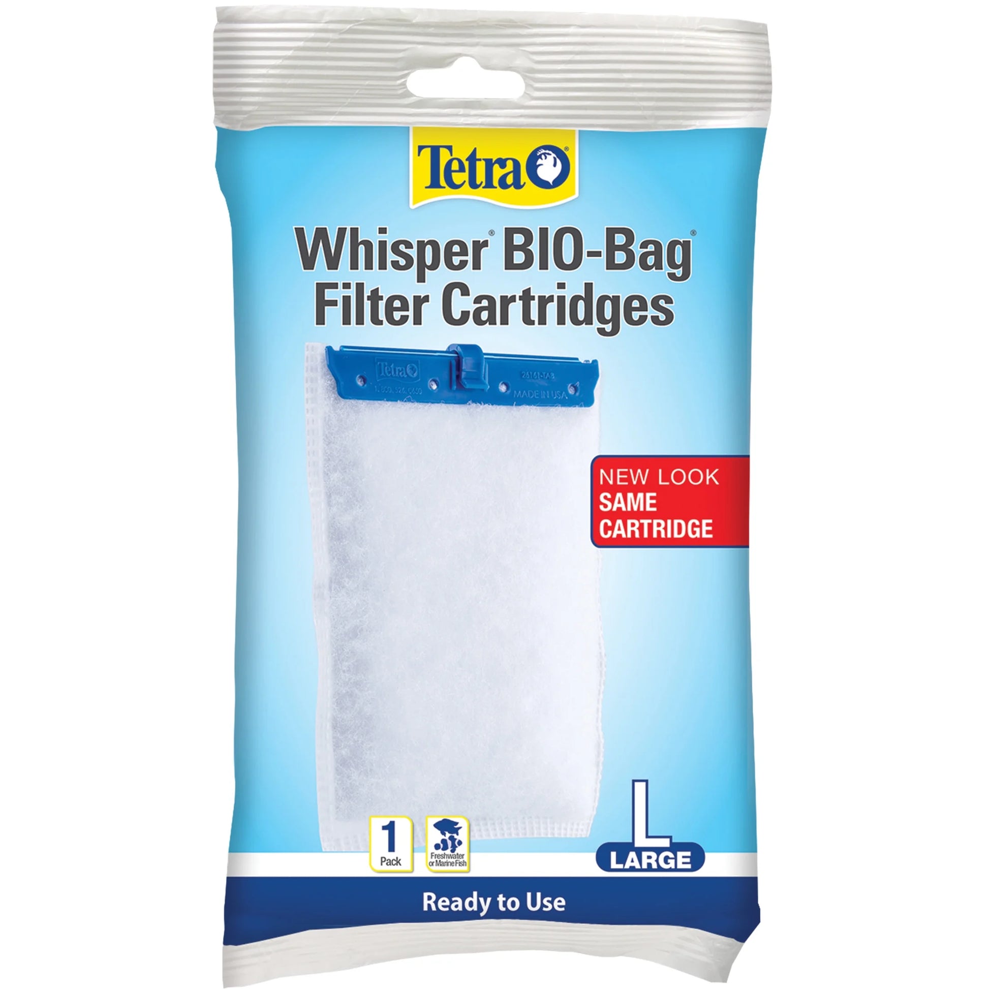 (2 Pack)  Whisper Bio-Bag Ready-To-Use Disposable Filter Cartridge for Aquariums, Large, 1 Count